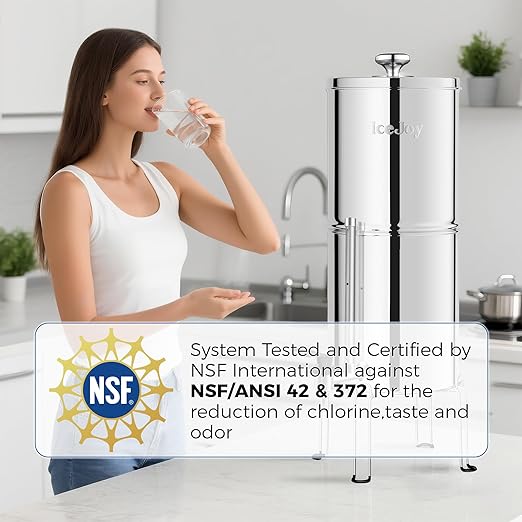 IceJoy Ultra-Filtration Gravity Water Filter System, Stainless Steel Countertop - Image 2