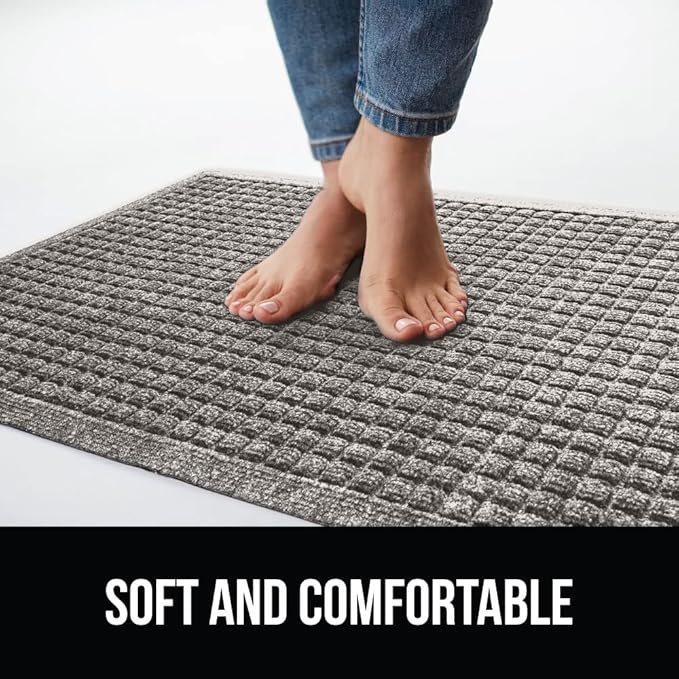 GORILLA GRIP® Ultra Absorbent Front Door Mat Outside Entrance, 35x23, Traps Dirt and Moisture, HydroABSORB Indoor Outdoor Doormat Holds 5.7 Cups Water, Stain and Fade Resistant Welcome Mat, Charcoal
