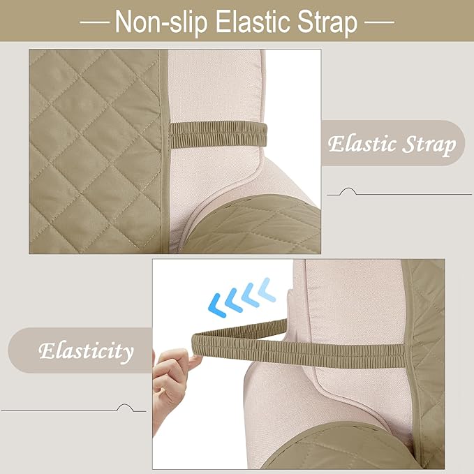 Reversible Sofa Covers Couch Cover Furniture Protector for Dogs Elastic Straps Water Resistant(Sofa,Camel/Beige)