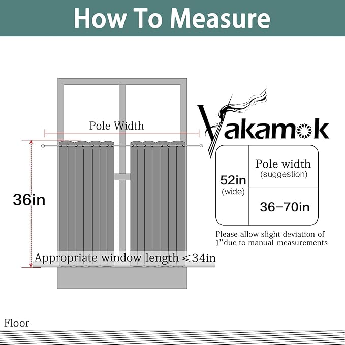 Yakamok 36 Inch Short Blackout Curtains Panels with Grommets, Room Darkening Light Blocking Window Drapes for Kitchen Bathroom,52W x 36L Inches, Coral, 2 Panels