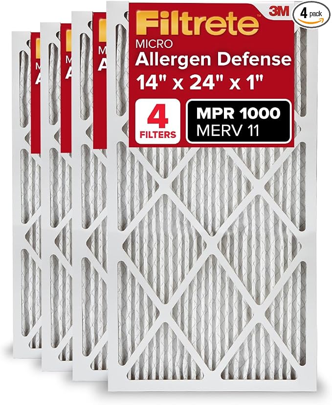 Filtrete 14x24x1 AC Furnace Air Filter, MERV 11, MPR 1000, Micro Allergen by Filtrete