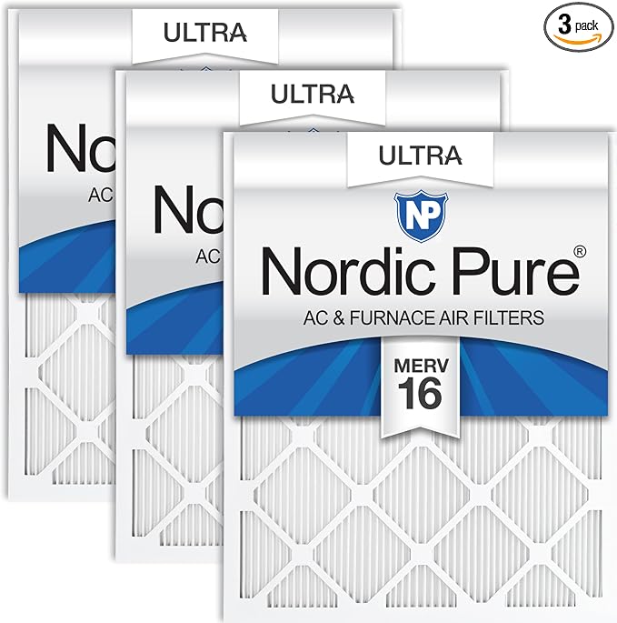 Nordic Pure 10x20x1 Pleated Ultra MERV 16 AC Furnace Air Filters–With 2.5X More by NordicPure