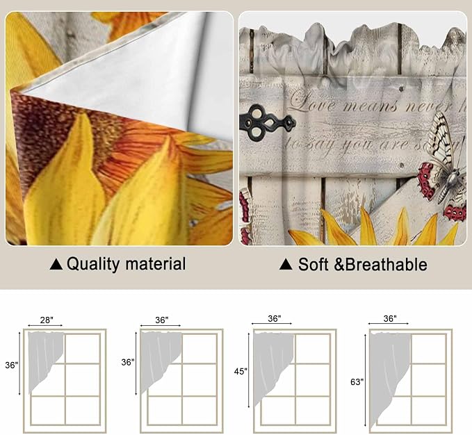 Red Yellow Sunflowers Swag Valances - Image 5