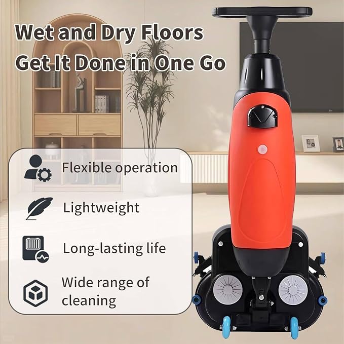 Rechargeable Floor Cleaner and Wet Dry Floor Machine, Dual-Brush Heads - Image 7