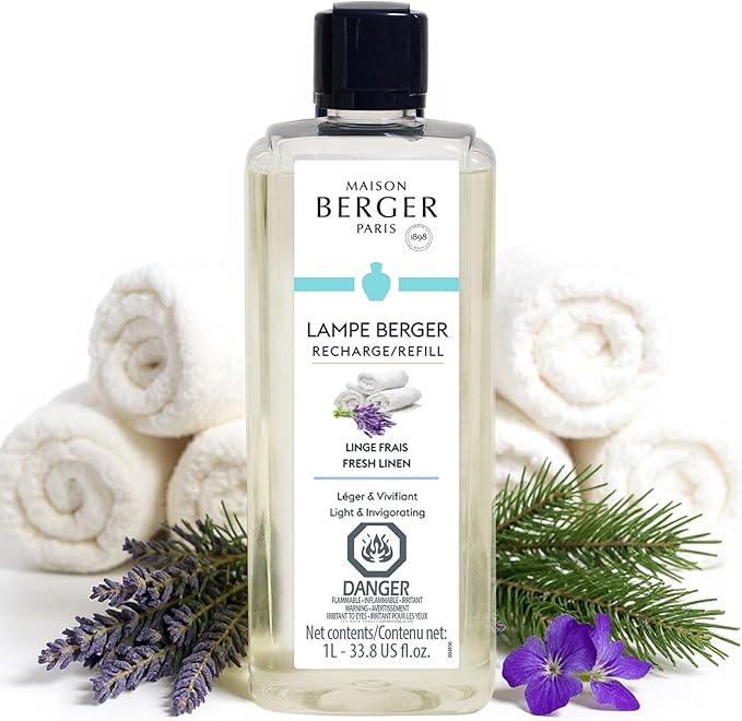 MAISON BERGER Lampe Berger Refill, 1 L, Fresh Linen | Catalytic Lamp Fragrance by MAISONBERGER