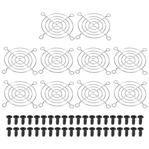 PATIKIL 60mm Fan Grill with Screws, 10 Pack Chrome Plated Iron Frame Ventilator by PATIKIL