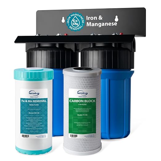 iSpring WGB21BM 2-Stage Whole House Water Filtration System, 10” x 4.5” Carbon by iSpring