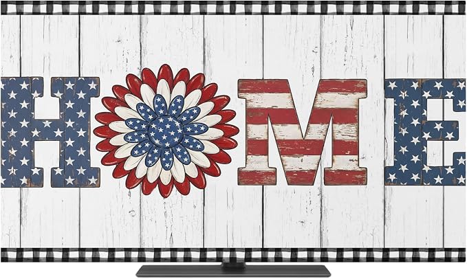 Farmhouse HOME Letters Flower Indoor TV Cover, Elastic TV Screen Protector by Unknown