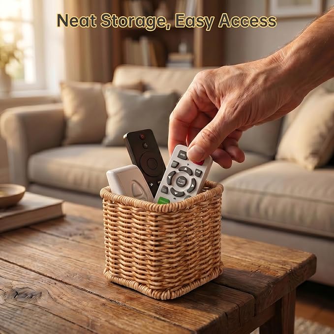 NiHome Oatmeal Square Remote Control Holder – Universal Organizer - Image 6