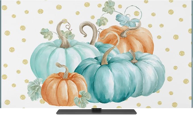 Thanksgiving Pumpkin Fall Botanical Indoor TV Cover, Elastic TV Screen by Unknown