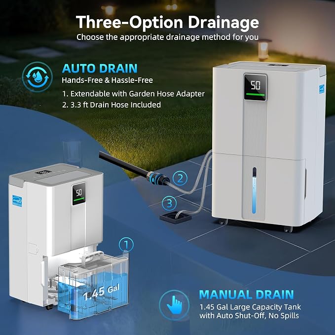 5000 Sq.Ft Most Efficient Energy Star 2025 Wi-Fi Dehumidifier, Max 80 Pints - Image 6
