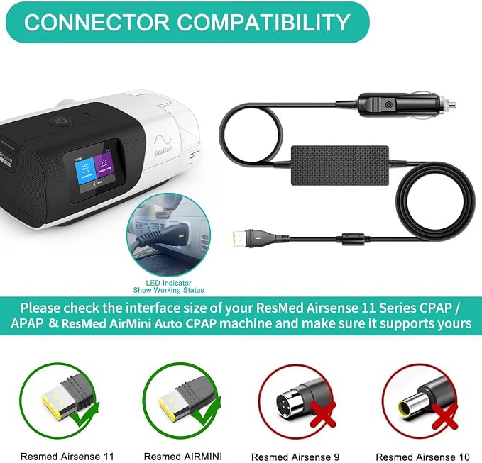 HKY Replacement Resmed AirSense 11 DC Adapter 65W 12V to 24V Car DC Converter - Image 3