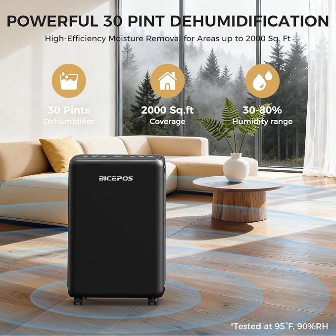 2000 Sq.Ft Dehumidifier for Basement, 30 Pints Dehumidifiers for Home - Image 2