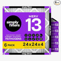 Simply 24x24x4 Air Filter, MERV 13, 6 Pack, Furnace Air Filter by SimplyFilters