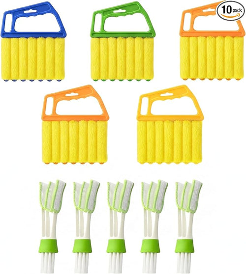 10 Pcs Blind Cleaner Duster Tool, 5 Washable 7-Fingers Dusters Cleaners and 5 by Unknown
