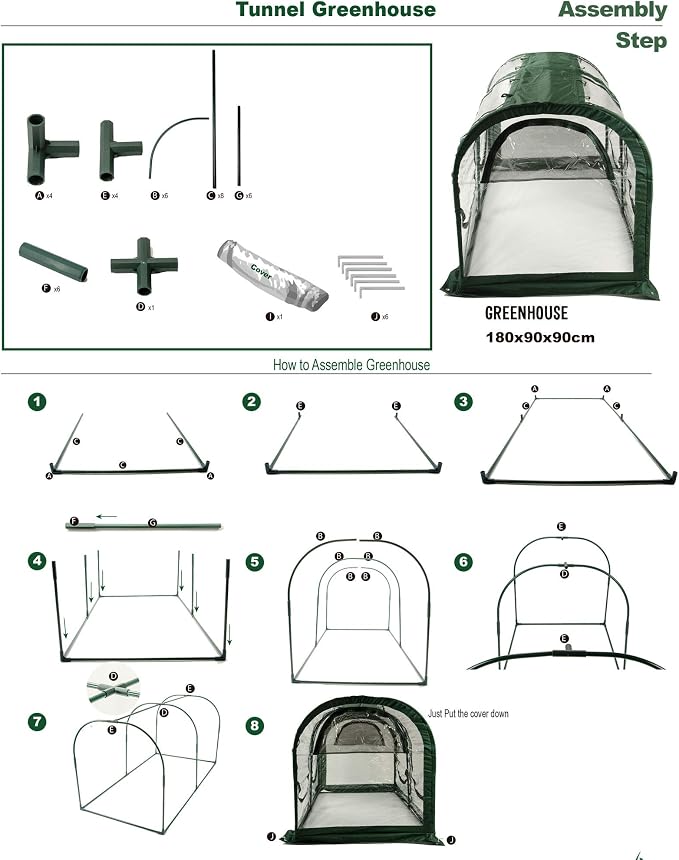Porayhut Portable Greenhouse Tent, Easy Set-Up Gardening Flower House & Plant - Image 7