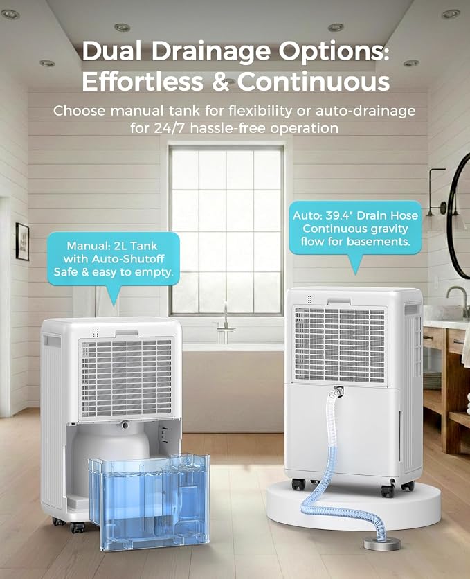 PLUSCENT 32 Pint Dehumidifier for Basement, 2500 sq.ft Dehumidifiers for Home - Image 5
