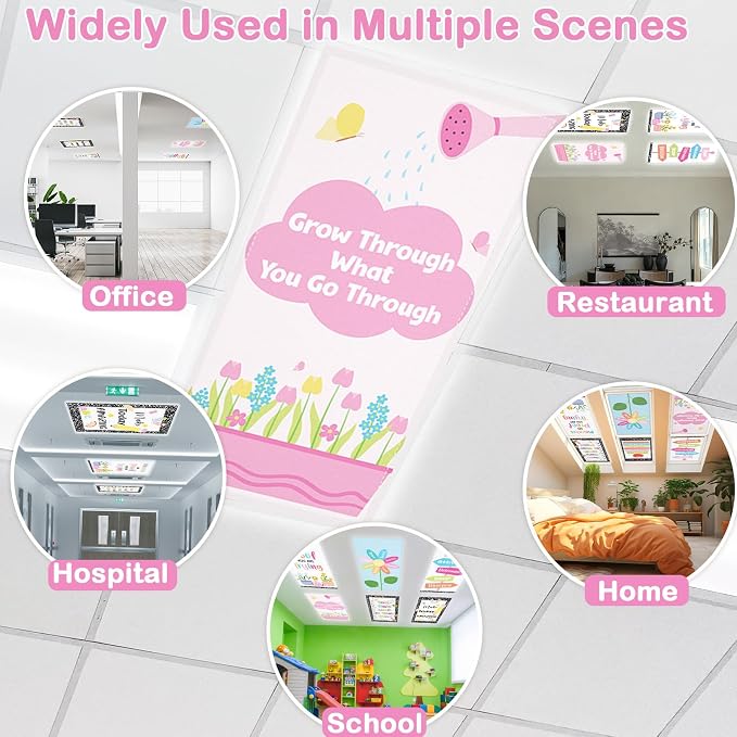 QOUBAI 6PCS Fluorescent Light Covers, 4x2 Feet Magnetic Light Cover Fluorescent - Image 7