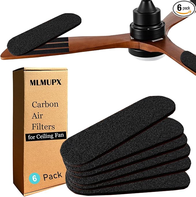 Ceiling Fan Filters for Blades | 6-Pack Set Air Filters by MLMUPX
