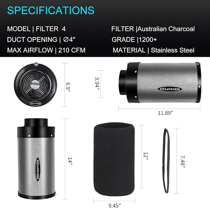 4 inch Air Carbon Filter Smelliness Control - Image 6