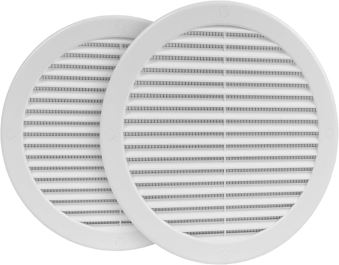2-Pack 8" Round Air Vent Cover – White Plastic Soffit Air Vent Deflector by HVACOV