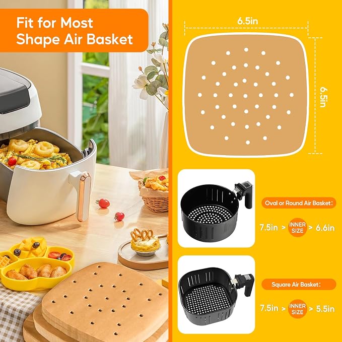 Katbite 200Pcs 6.5 inch, Unbleached Square Liners, Heavy Duty Perforated - Image 2