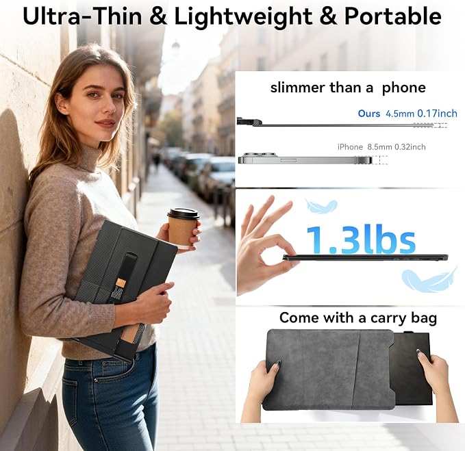 14" Laptop Screen Extender, Ultra-Thin Ligthweight FHD 1080P IPS Portable - Image 2