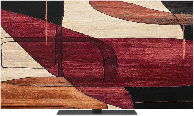 Red Beige Orange Geometric Indoor TV Cover, Elastic TV Screen Protector Retro - Image 2