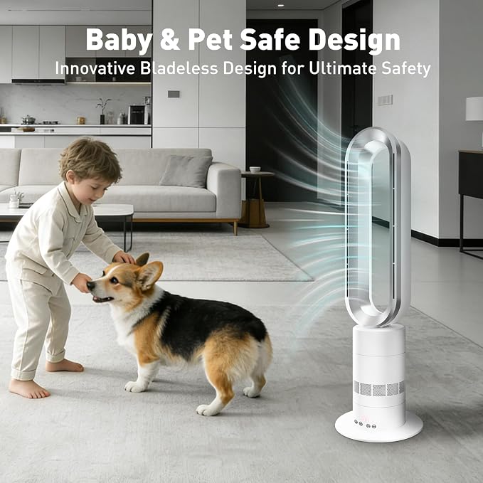 Xcity TP18Pro Bladeless Tower Fan, 2-in-1 Heater & Cooling Fan, 10 Cooling + 3 - Image 5