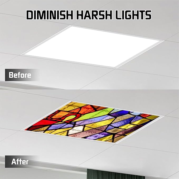 2PCS Fluorescent Light Covers for Classroom Ceiling Lights Magnetic Light Covers - Image 7