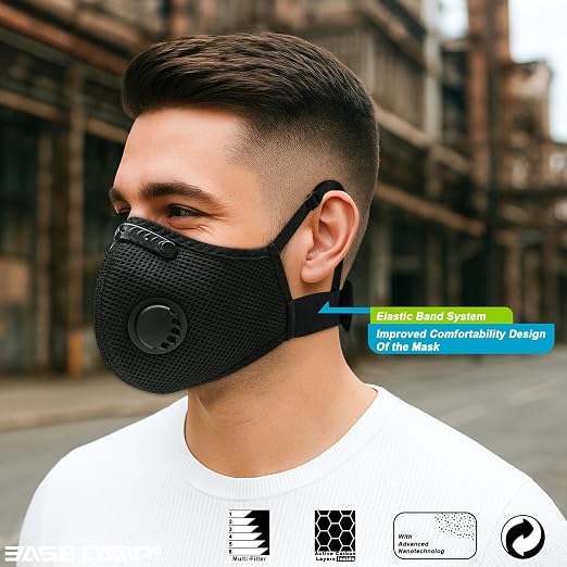 BASE CAMP M Plus Dust Mask, Breathable Reusable Face Mask - Image 2