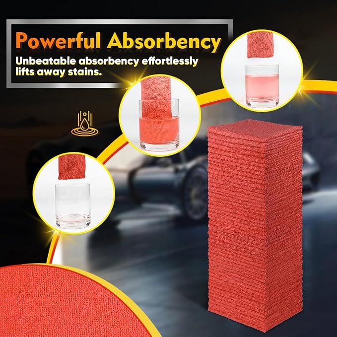 HOMEXCEL Red Microfiber Cleaning Cloths, 200 Pack Microfiber Towels - Image 3
