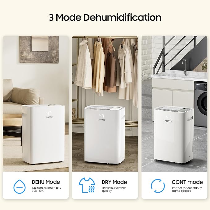 6500 Sq.Ft Dehumidifier for Basement Home, ANDTE 120 Pints Large Room - Image 5