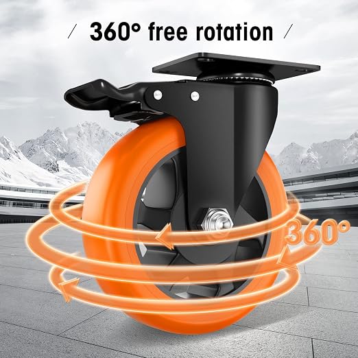 Casters, Top Plate Swivel Wheels, Locking Casters - Image 2