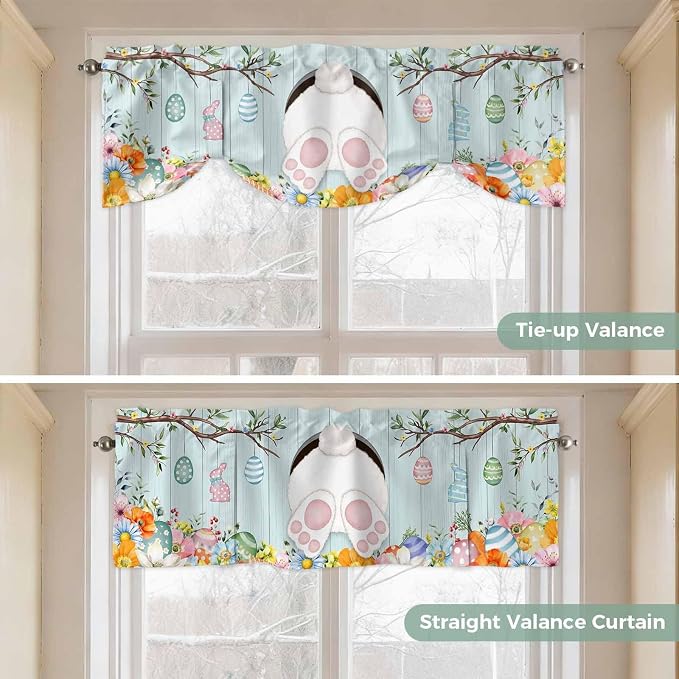 Easter Bunny Tie Up Valance Curtains - Image 5