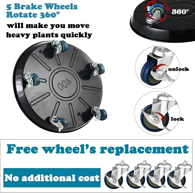 Planterhoma 3 Packs 16" Metal Plant Caddy - Image 8
