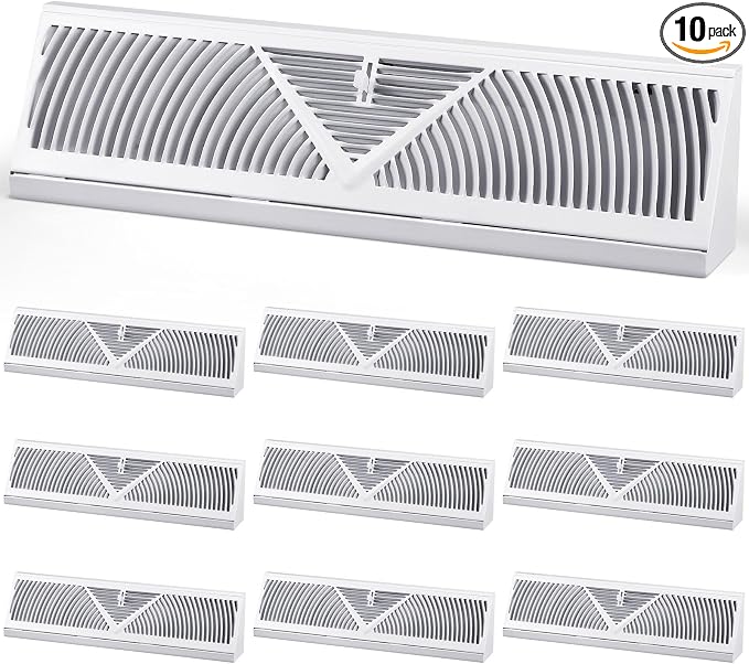 Yaocom 10 Pack Baseboard Register Vent 18 Inch Duct Opening Size Vent Covers by Yaocom