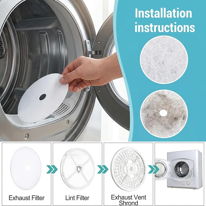10Pcs Dryer Filter Replacement, Universal Cloth Dryer Replacement Include 8 - Image 3