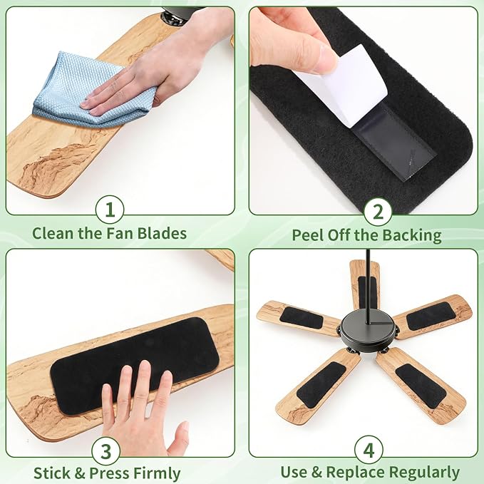 12 Pack Ceiling Fan Filters for Blades Fan Air Purifier Pad Dust Catcher | - Image 2