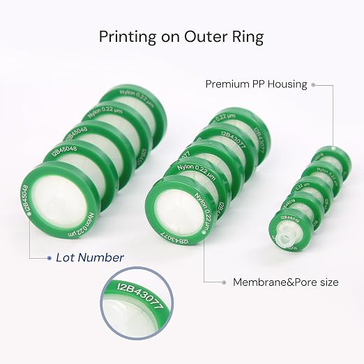 100 Pack Syringe Filter Nylon Lab Filters 0.45μm Pore Size 13mm Diameter - Image 4