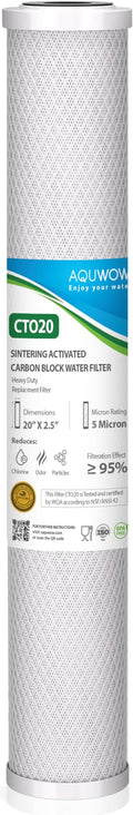 CTO20 5 Micron 2.5" x 20" Carbon Block Water Filter Set – Replacement Cartridges by YourHealthIsOurPriority
