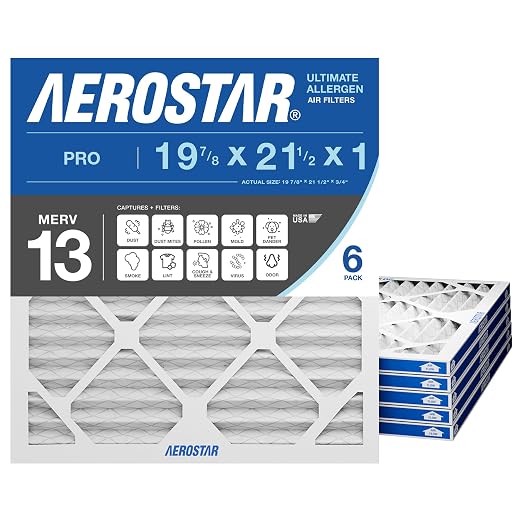 Aerostar 20x20x1 MERV 13 Air Filter, ACTUAL SIZE, Air Conditioning & Furnace by AirFiltersDelivered