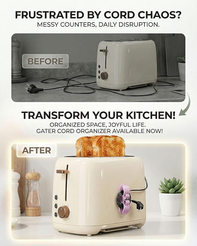 6PCS Cord Organizer for Appliances, Upgraded Kitchen Appliance Cord Organizer - Image 2