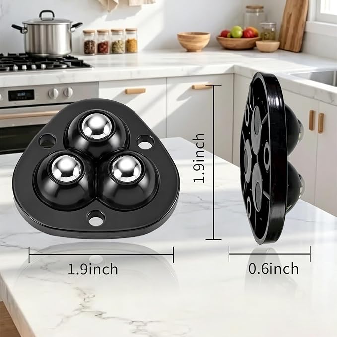 Self Adhesive Caster Wheels 8 Pack, 16 Pads, Quiet 360° Appliance Sliders | Low - Image 3