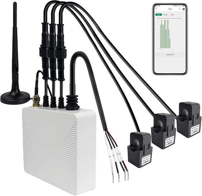 Smart Home Energy Monitor with 3 200A Clamps EdgeAnt, Real-Time Accurate Energy by EdgeAnt