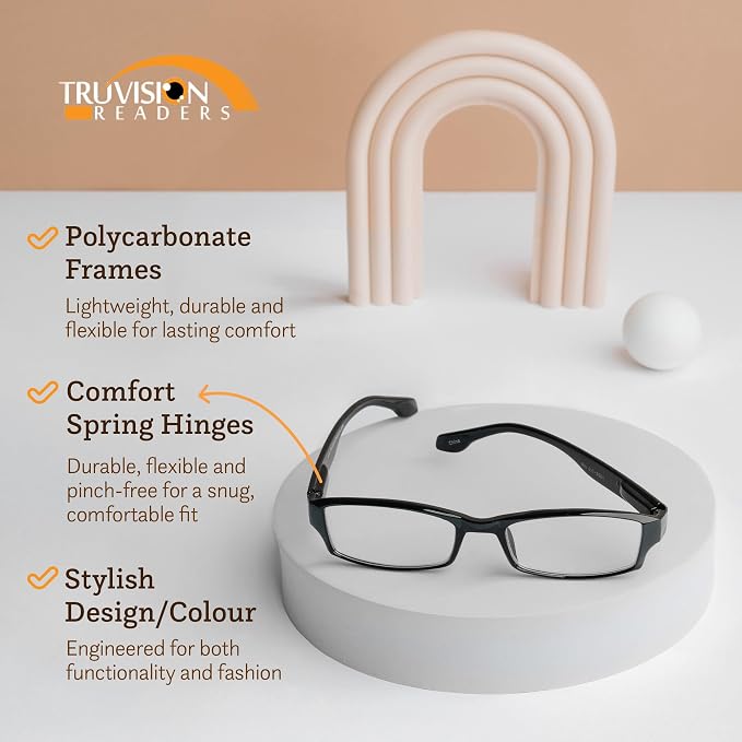 TruVision Readers Reading Glasses, Comfort Spring Hinges - Image 2