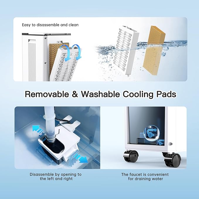 Evaporative Air Cooler, 4-IN-1 Portable Air Conditioners, Swamp Cooler - Image 6