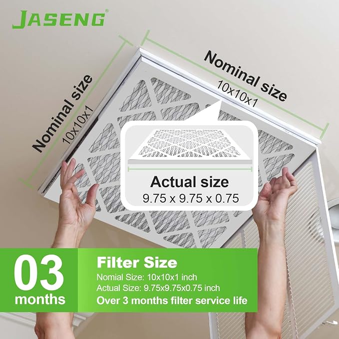 10x10x1 Furnace Air Filters 4 Pack, MERV 8 MPR 600 & FPR 5 Filtering, HVAC Air - Image 3