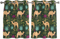 2 Panel Kitchen Cafe Curtains, Retro Desert Camel Sunlight Filtering Nature Air by Hokiten