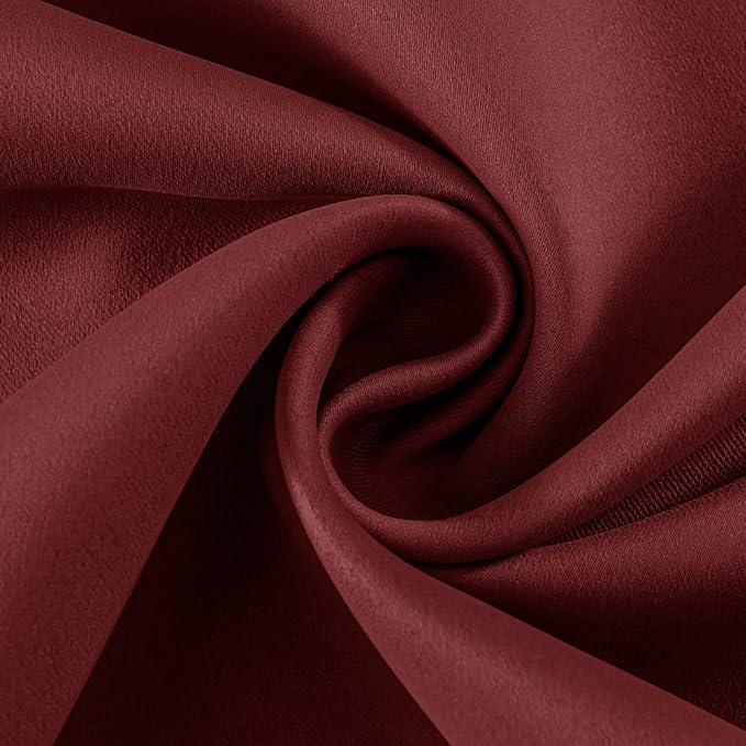 Joydeco Blackout Curtains 72 Inch Length 2 Panels Set, Thermal Insulated Long Curtains 2 Burg, Room Darkening Grommet Drapes for Living Room Bedroom Window (W52 x L72 Inch, Burgundy Red)